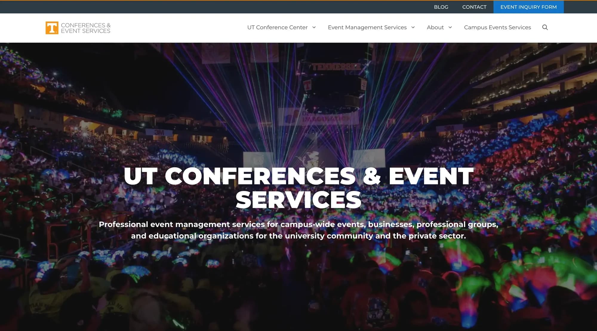 UT Conferences and Event Services website homepage