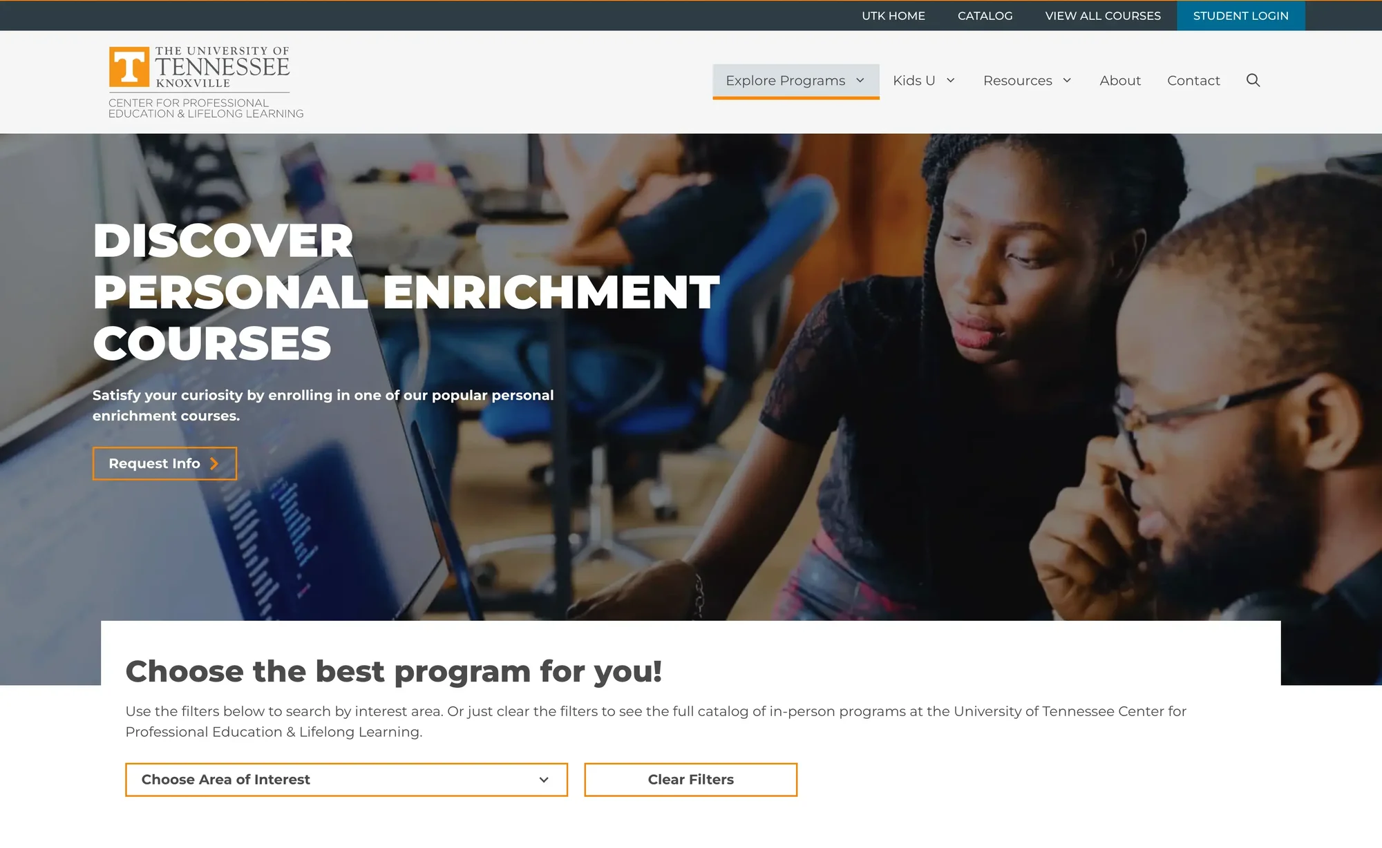 UT Professional Education personal-enrichment course listing