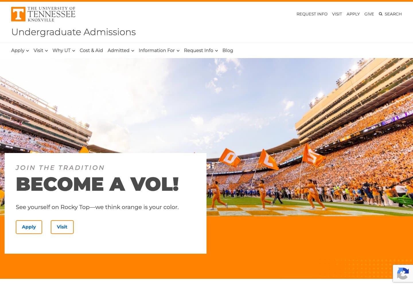 UT Undergraduate Admissions website