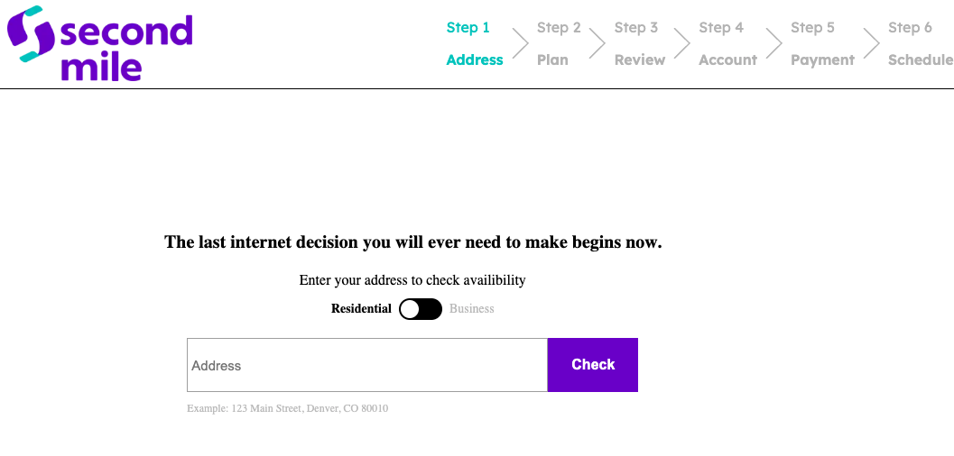 Check address availability form