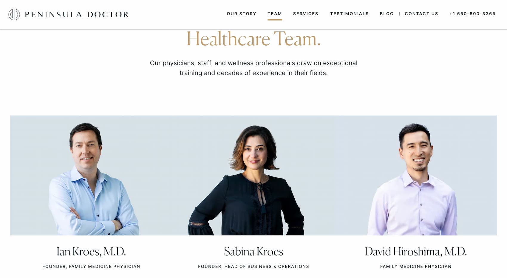 website team page